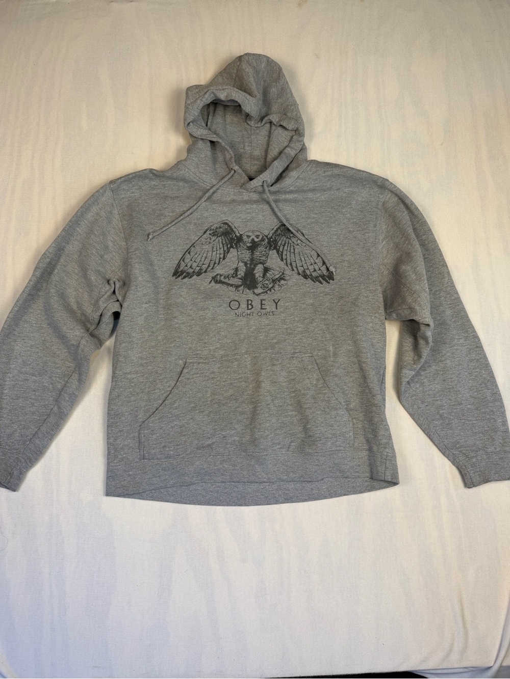 Rare Obey Woman’s Gray Hoodie w/ Night Owl Graphic Size: Medium